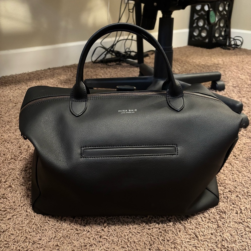 Mina Baie Emmy Full Diaper Bag - Vegan black/black
